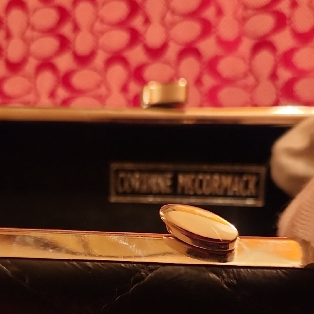 Adrienne McCormack Black and Gold Clutch